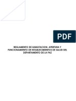 SEDES La Paz Reglamento Establecimientos de Salud