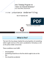 Fire Insurance Underwriting: in House Training Program On "Basic Course On General Insurance"
