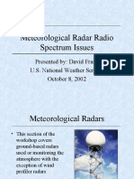 Meteorological Radar Radio Spectrum Issues: Presented By: David Franc U.S. National Weather Service October 8, 2002
