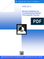 AAMA 320-10: General Guidelines For Troubleshooting Welded Thermoplastic Corners