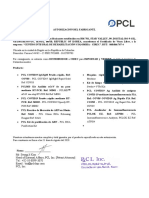Carta Del Fabricante - PCL