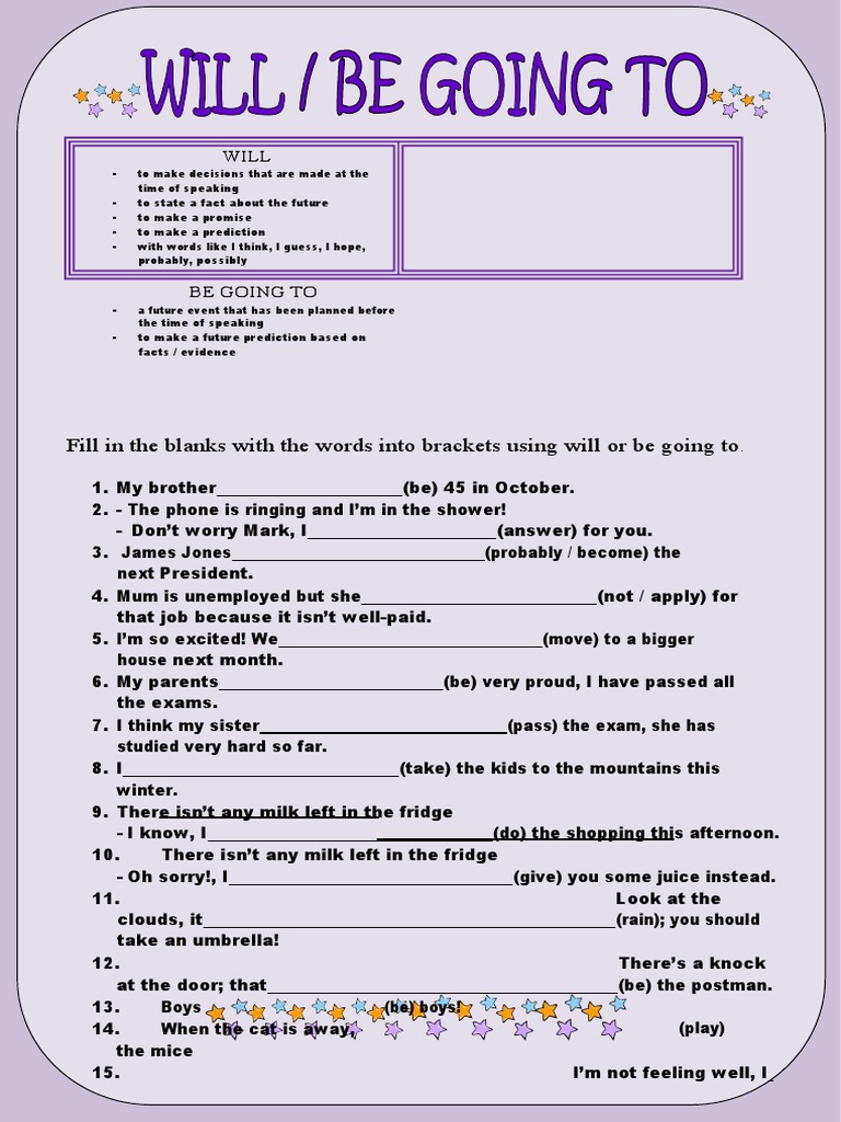 Will Going To Quiz Pdf