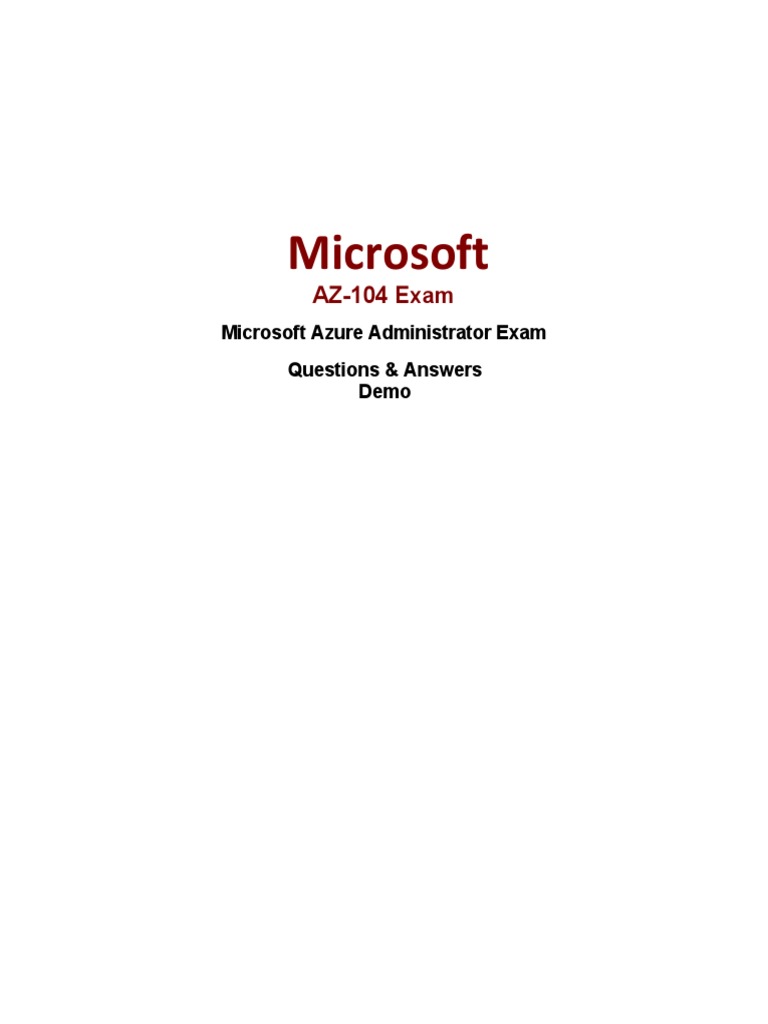 AZ-104 Exam