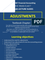 Prior Lecture Slides: Adjustments