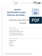 Aula 05 - Fundamentos Quantitativos para Ciências Da Saúde