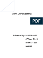 MEDIA LAW OBJECTIVES KEY CASES