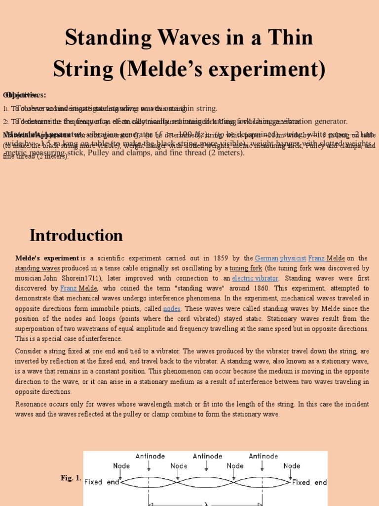 Standing Waves in A Thin String Me Ldes Experiment | PDF | Waves ...