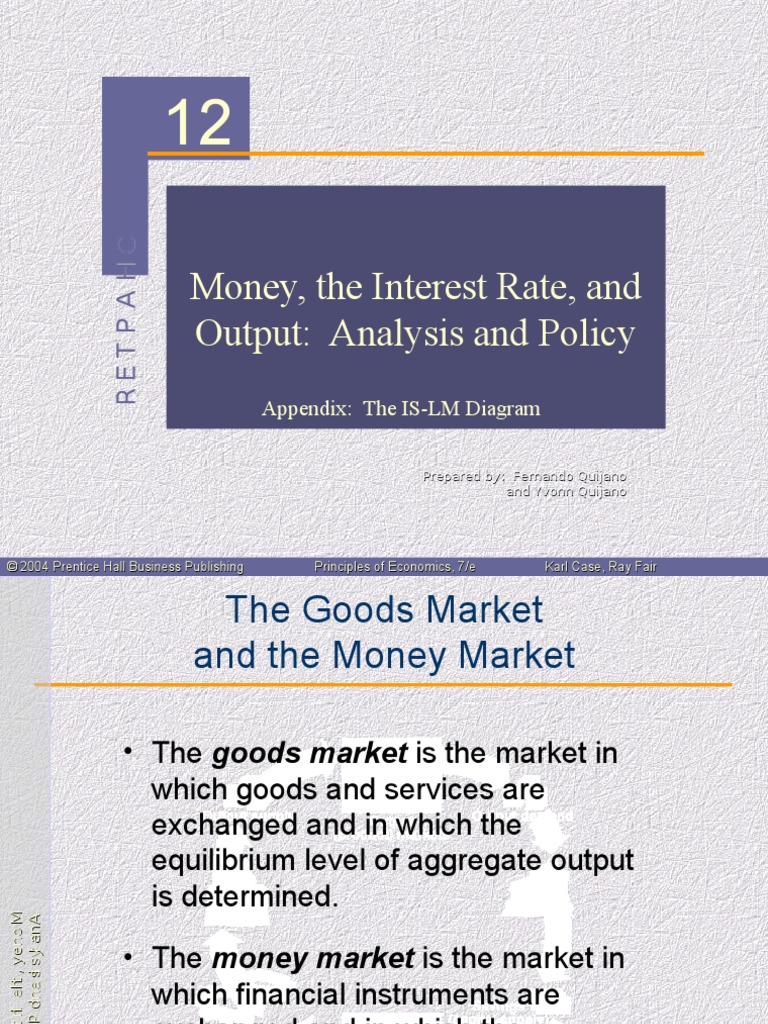 Money, The Interest Rate, and Output: Analysis and Policy: Appendix ...
