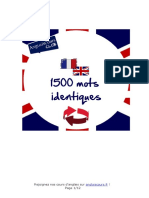 1500 Mots Equivalents Francais Anglais