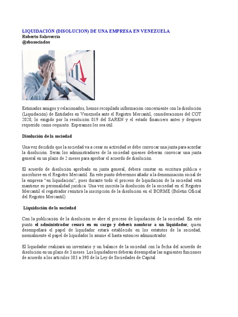 Proceso de Liquidación de Empresas y Requisitos 2020 PDF  