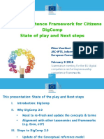 Digital Competence Framework For Citizens Digcomp State of Play and Next Steps