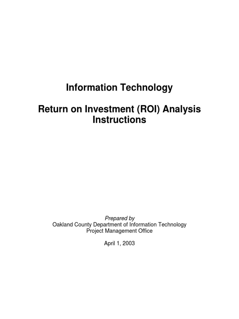 Oakland County ROI Analysis Guide | PDF | Return On Investment ...
