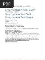 Dinner For Kevin Yoder