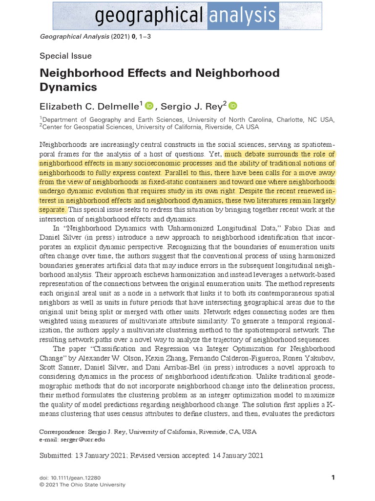 Neighborhood Dynamics and Effects Analysis | PDF | Neighbourhood ...