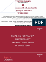Lecture 9 Renal and Respiratory Pharmacology - 1pp