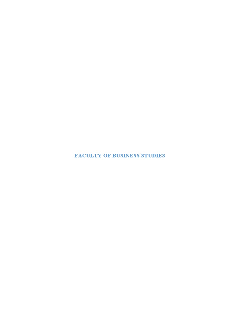 Faculty of Business Studies | PDF