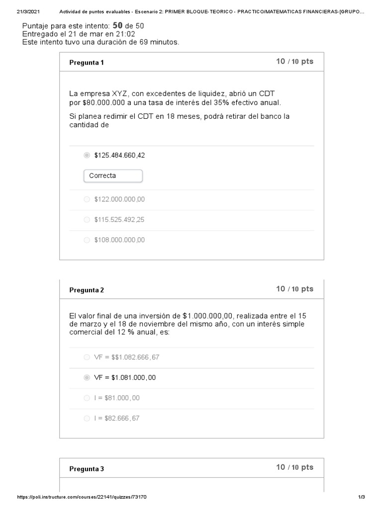 Ejercicios de Matemáticas Financieras | PDF | Finanzas Matemáticas ...