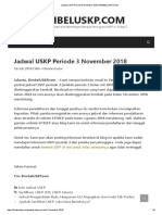 Jadwal USKP Periode 3 November 2018