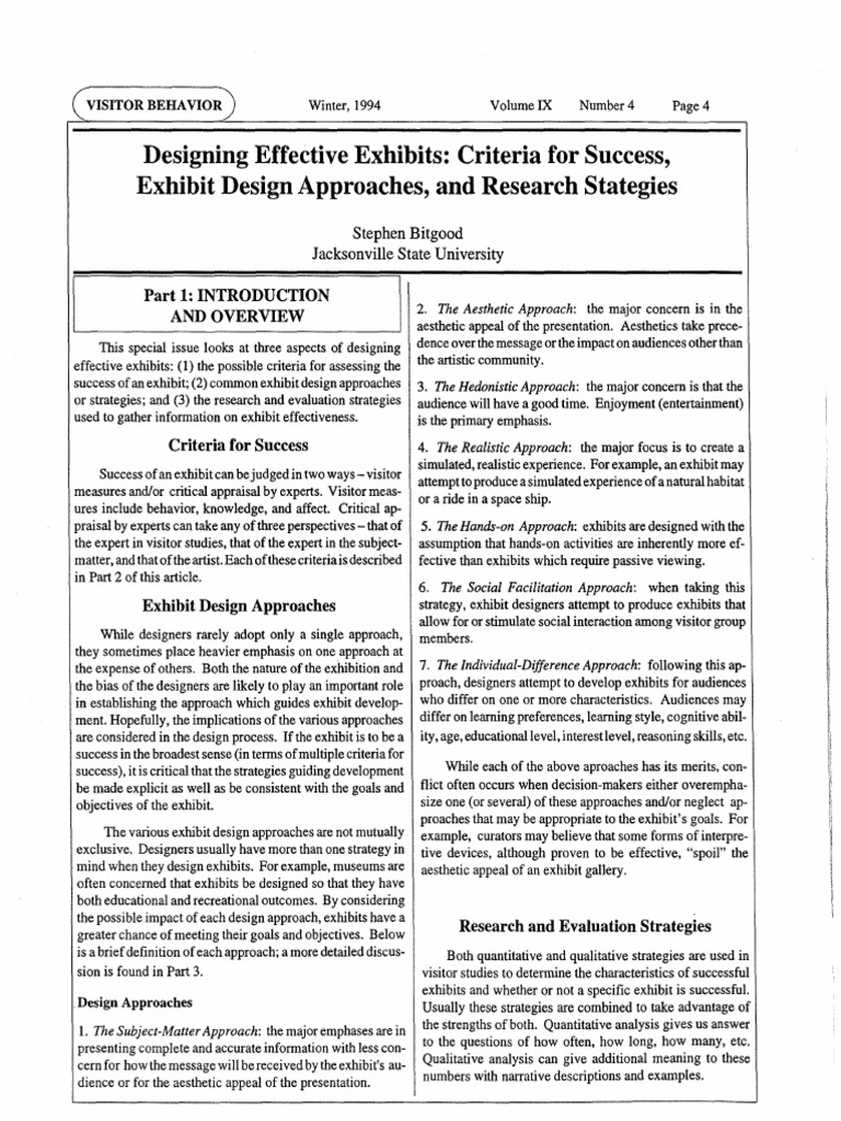 Designing Effective Exhibit Strategies | PDF | Attitude (Psychology ...