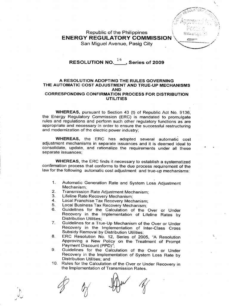 Resolution+No +16,+Series+of+2009+True+Up | PDF