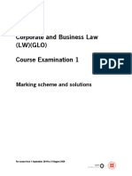 Acca Corporate and Business Law (LW) (GLO) Course Examination 1
