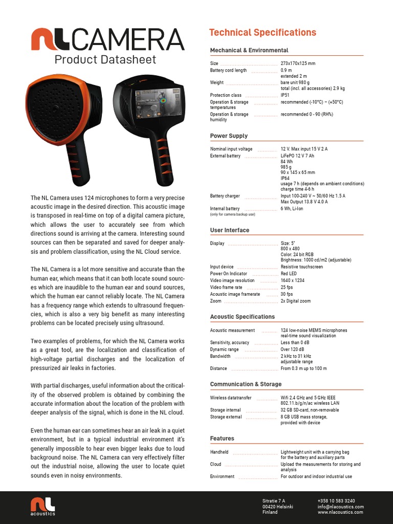 Product Datasheet: Technical Specifications | PDF | Ultrasound | Camera