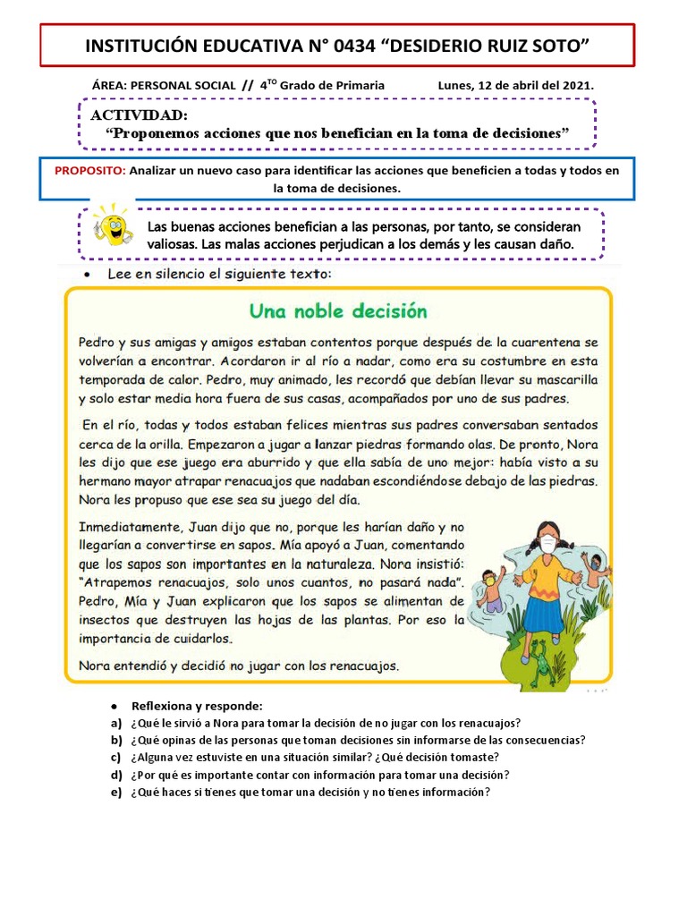 Personal Social - 4TO Grado de Primaria | PDF