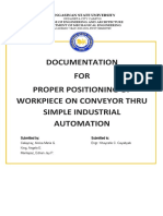 Documentation FOR Proper Positioning of Workpiece On Conveyor Thru Simple Industrial Automation