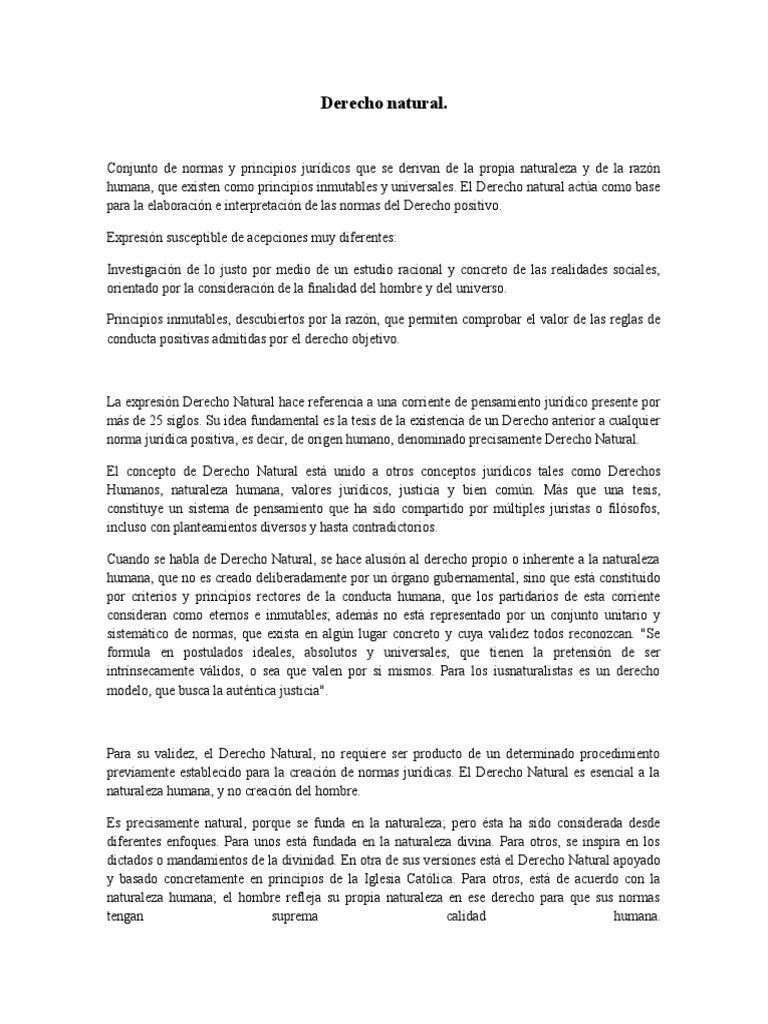 Derecho Natural | PDF | La Ley natural | Principios éticos