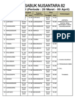 Jadwal Sabuk Nusantara 82