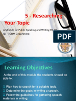Chapter 5 - Researching Your Topic
