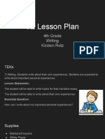 5E Lesson Plan: 4th Grade Writing Kirsten Rotz