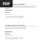 Java Basic Worksheet