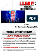 Kuliah IV - Fisiologi Sistem Pencernaan