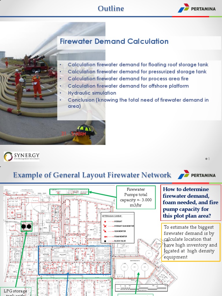 03 Firewater Demand Calculation & Hydraulic PDF Pump Firefighting