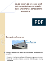 Propuesta de Mejora de Procesos en El Servicio de Mantenimiento de Un Taller Postventa de Una Empresa Concesionaria Automotriz