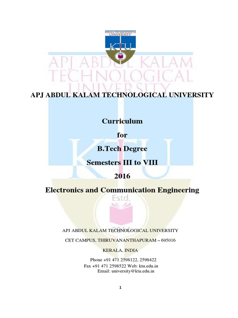 KTU Electronics & Communication Syllabus | PDF | Electronics ...