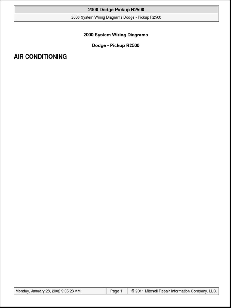 2000 Dodge Ram 2500 Wiring Diagrams | PDF | Dodge | Pickup Truck