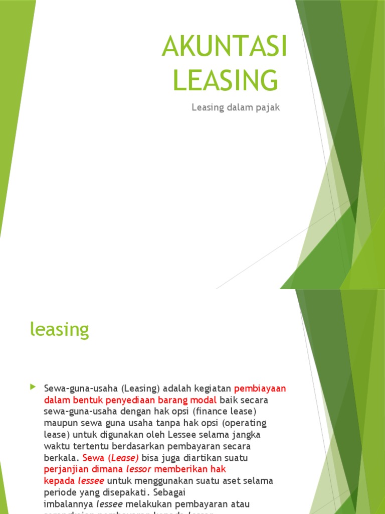 Akuntansi Leasing | PDF | Bisnis | Pengelolaan Keuangan & Uang