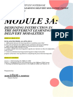 Module 3A:: Designing Instruction in The Different Learning Delivery Modalities