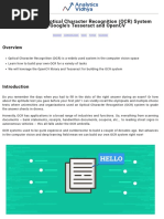 Build Your Own Optical Character Recognition (Ocr) System Using Google'S Tesseract and Opencv