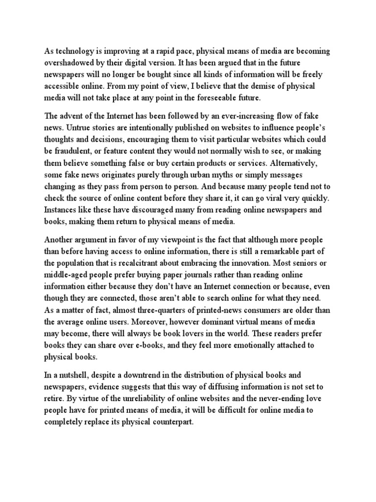 Đ T Writing Physical Vs Online Media | PDF