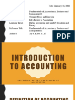 Introduction To Accounting