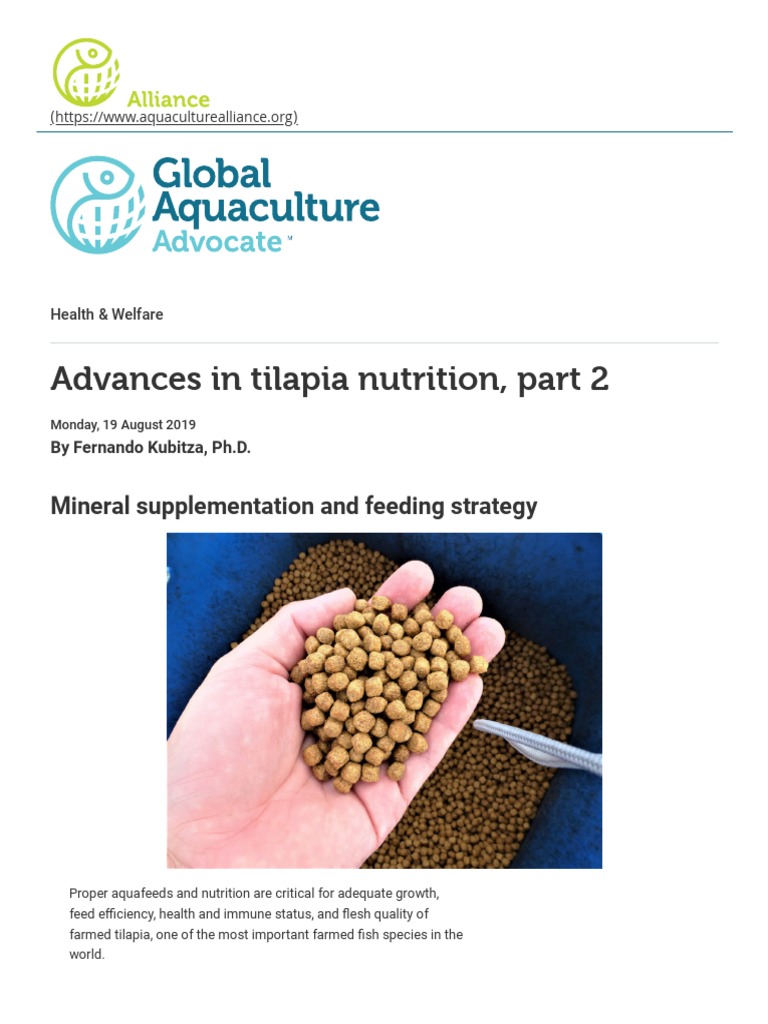 Advances in Tilapia Nutrition PDF Omega 3 Fatty Acid Selenium