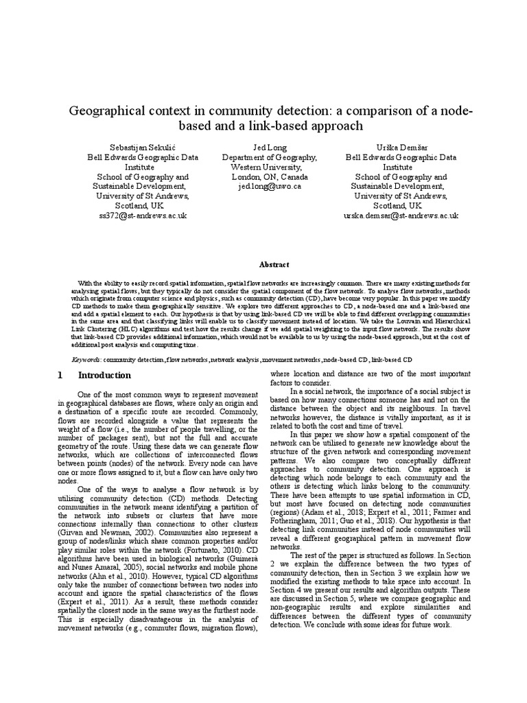 Geographical Community Detection in Flow Networks | PDF | Cluster ...