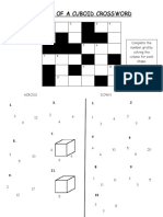 Y9 Volume of Cuboid Crossword