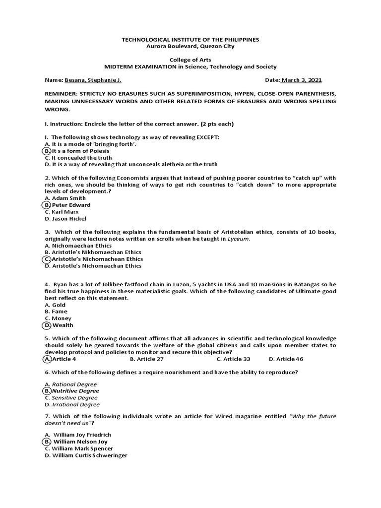 STS Midterm Exam Overview | PDF | Science | Philosophical Theories