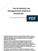 Medicina de Dezastru Sau Managementul Medical Al Dezastrului