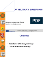 Types of Military Briefings: Maj. Assist. Prof. Phd. Alin CÎRDEI