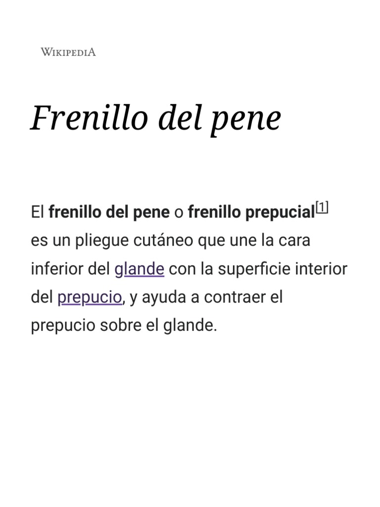 Frenillo Del Pene Wikipedia, La Enciclopedia Libre PDF Urología Mamíferos machos